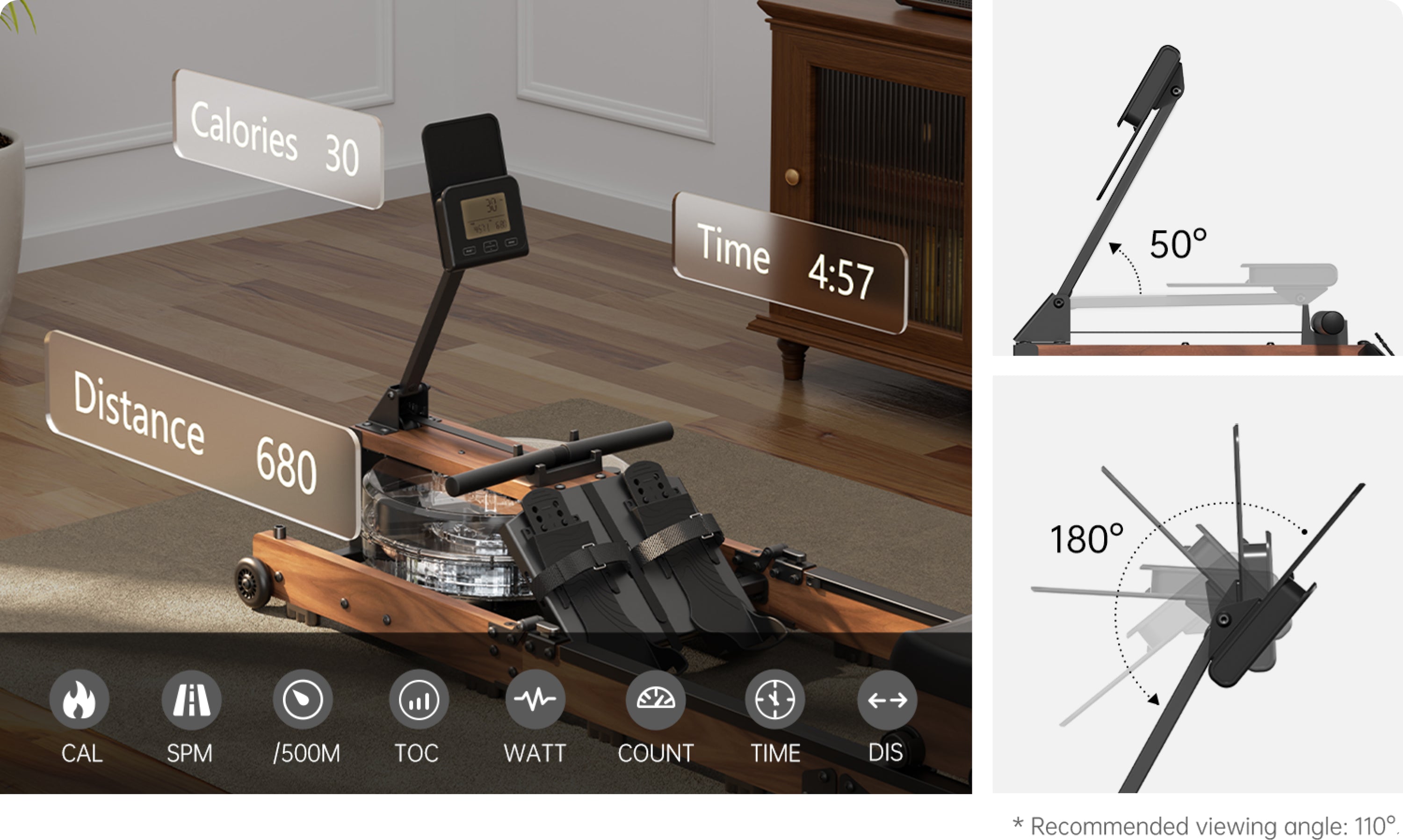 WR3L rameur pliable en triple section