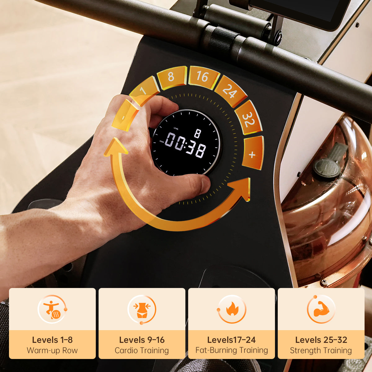 KingSmith WM10 rameur à résistance eau & magnéto